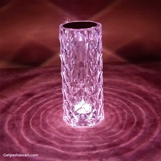 Led Crystal Lamp | Rose Diamond 3d Crystal Lamp for Bedroom | Decoration Piece