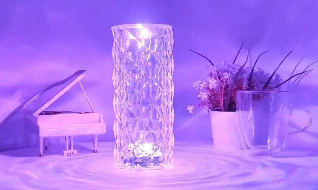 Rose Diamond 3d Crystal Lamp for Bedroom