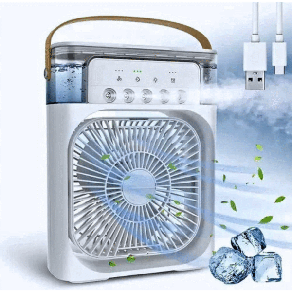 Portable Rechargeable Fan | Small USB Air Cooling Mist Fan (10 Inch) - Image 2