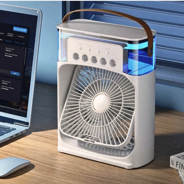 Portable Rechargeable Fan | Small USB Air Cooling Mist Fan (10 Inch)